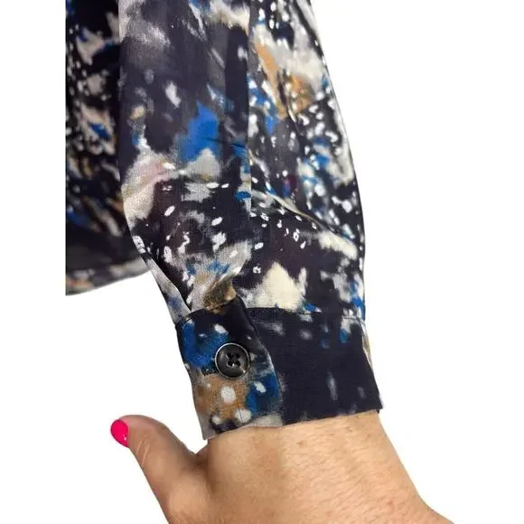 Cabi Women's Starry Night Ruffle Blouse Long Sheer Sleeves Medium - Picture 6 of 12